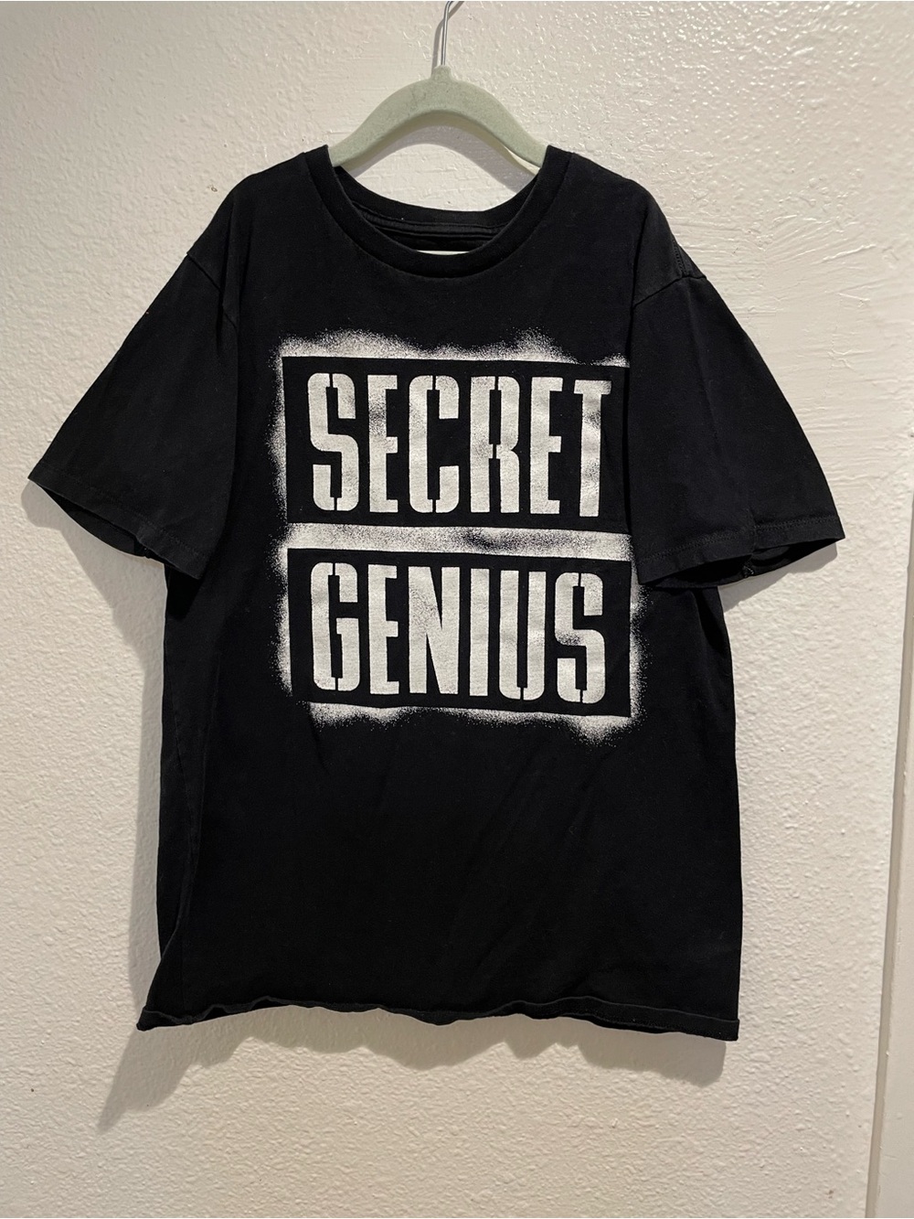 The Children's Place Boys Large 10/12 Secret Genius Black Graphic T-Shirt Tee